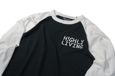 Highly Living Logo Champion 3/4 Raglan Tee Black/White